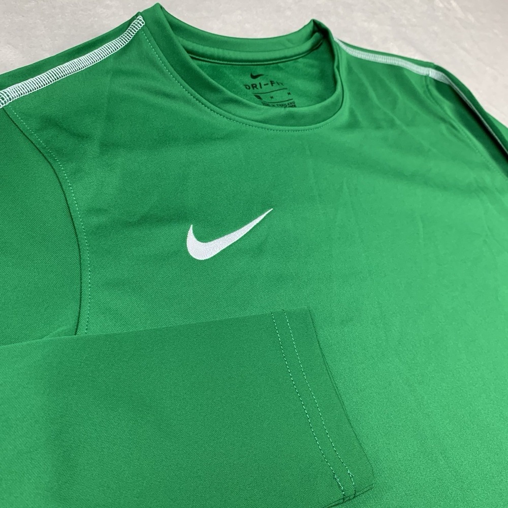 New Nike Shirt Youth Medium Green Dri-FIT Long Sleeve Soccer Training Top Sample